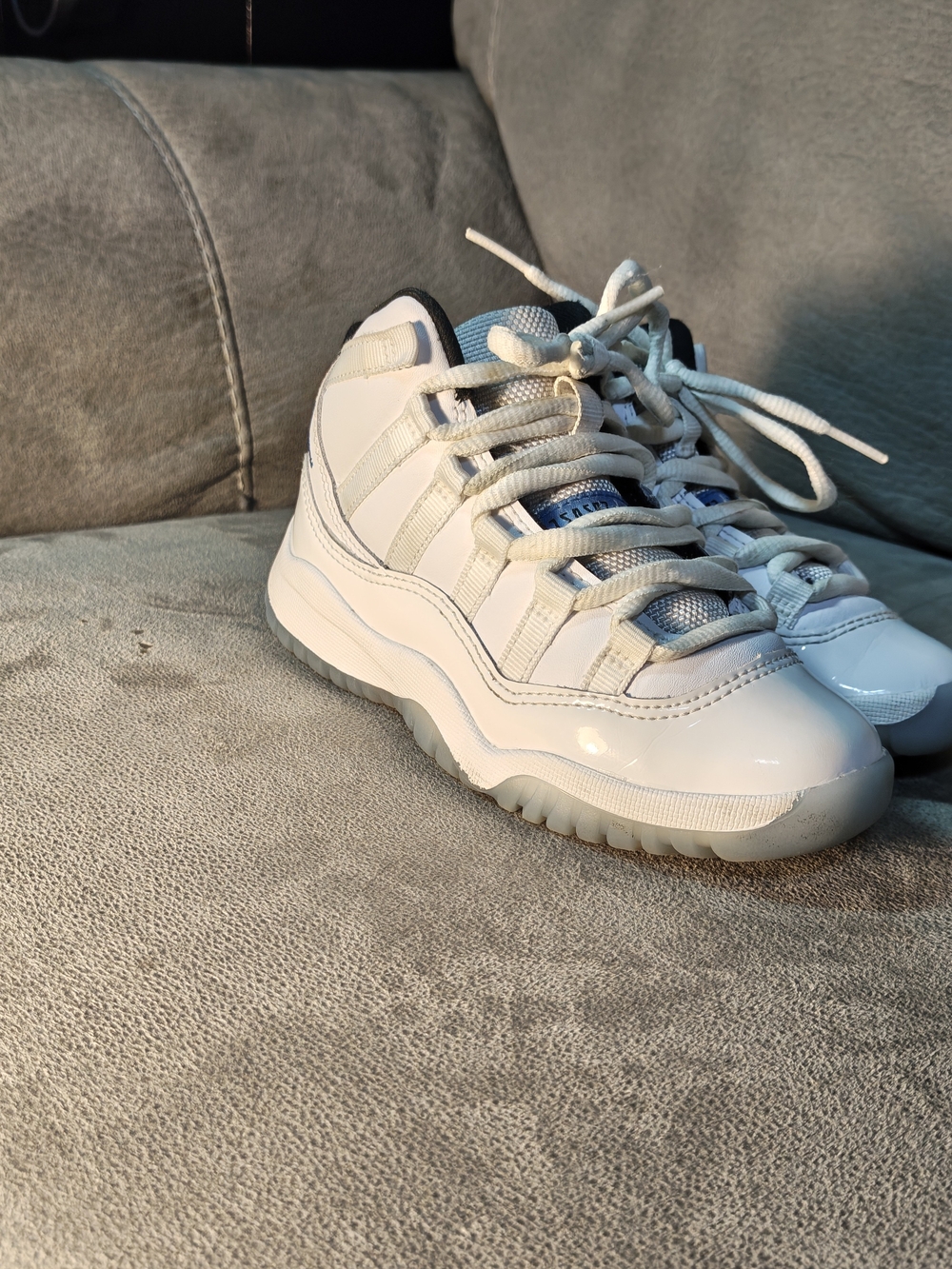 Jordan Kids White and Light Gray Low-Top Sneakers